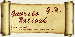 Gavrilo Malivuk vizit kartica